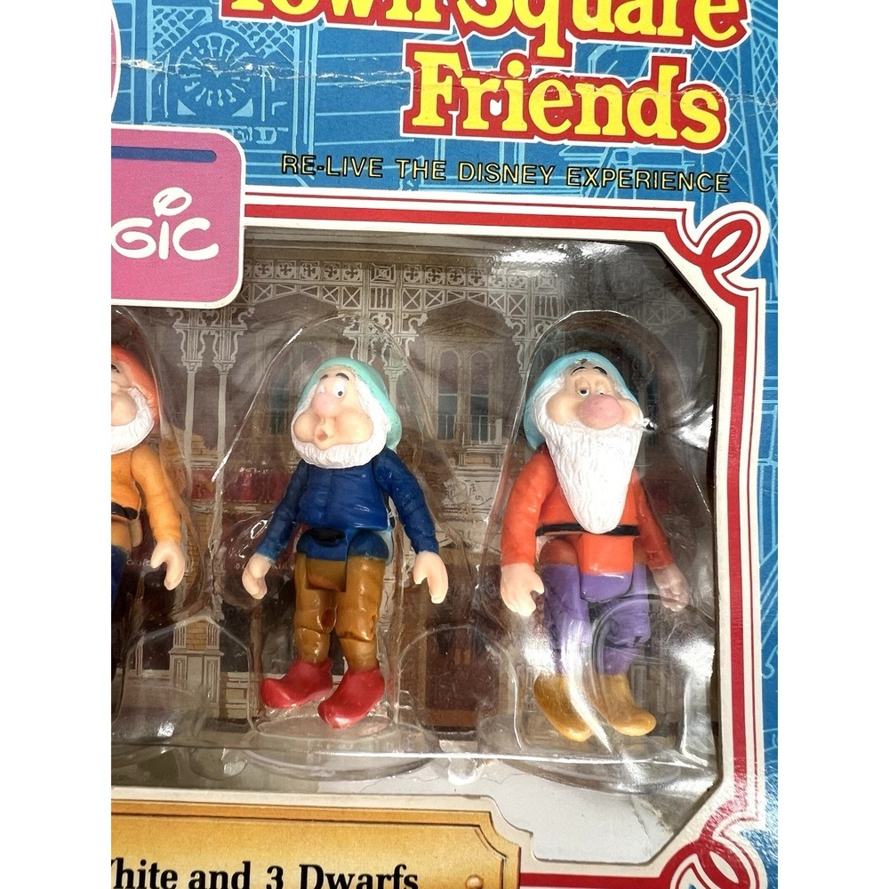 NEW 1988 Vintage Disney Magic Town Square Friends Snow White & 3 Dwarfs 60305 - Picture 6 of 8
